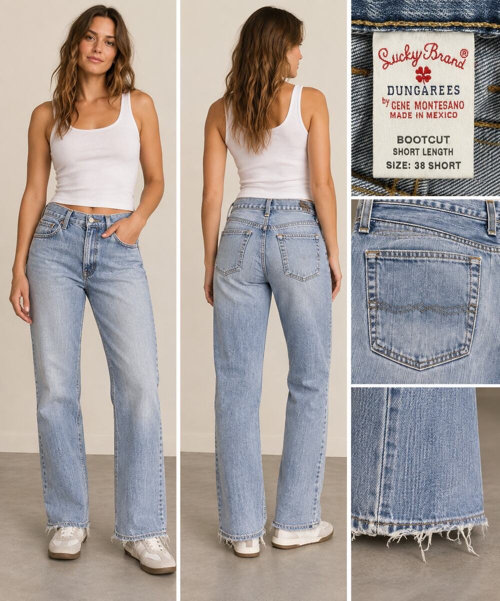 Lucky Brand Dungarees Jeans 38 Short Champion Bootcut Gene Montesano Y2K